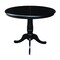 International Concepts Round 36 in Rd Top Pedestal Table, 12 in Leaf, 28.9 inH, Dining Height, Black, 36 W, 48 L, Wood K46-36RXT - alternate 6